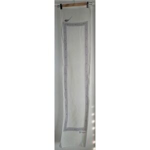 Vintage Serge Nancel White and Purple Scarf Stylish Designer Accessory 52x11 in